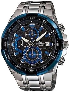 Casio Edifice EFR-539D-1A2VUDF Black Analog Dial Silver Stainless Steel Band Men's Watch Chronograph 100M Water Resistant EX190