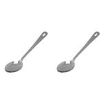 Genware NEV-300014 Serving Spoon with Hanging Hole, Stainless Steel, 14" (Pack of 2)