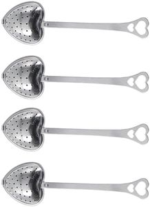 Infusore tè Colino Tisane 4 pezzi,Cucchiai Filtro da tè Maglia Tea Infusore Acciaio Inox Infusore tè Filtro, Acciaio Inox Cucchiai da tè a Forma di Cuore Cucchia, Foglie di tè