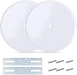 (Pack of 2) Airmont Products AP-12077, 5-inch Ceiling Blank-Up Cover with Center Screw, Fits 3-1/4" to 4" Electric Box, Adjustable Bracket for Screw Hole Spacing 1.75" to 3.5", White Metal