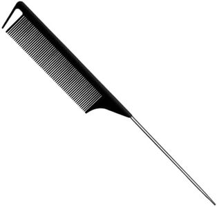 Peines de Cola, de Fibra Carbono Peine Cola Rata, Pintail de Acero Inoxidable, Peine de Peluquero Resistente al Calor, Peine de peluquería Antiestático, para Mujer Hombre Diferentes Tipos Pelos