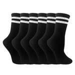 The Essentials Wardrobe Ladies TEW 6 Pack Sports Ankle Socks - UK 4-8/EU 37-42 - Black