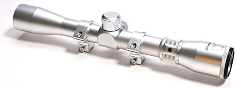 Hammers Stainless Silver Rifle Scope 3-9x32 for 10/22 597SS Model 60 795 XT 22 Auto with Matching 3/8 Tip Off Dovetail Scope Rings