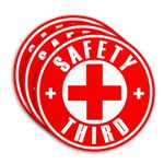 (3Pcs) Safety Third Sticker Funny Life Circle Box Hard Hat Tool Worker 3" Waterproof Die-Cut Vinyl Sticker for Laptop Water Bottle Hard Hat Kindle Cars Sticker Decal Stuff Gifts 3 Inches