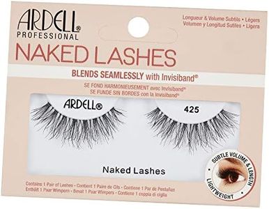 Ardell Faux cils Naked Lash 425 Black Light Wispies Natural Look Super Doux Confortable Invisible Band Subtil Volume et Longueur Végétalien, Noir, 1 Pair (Pack of 1)