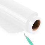 HTVRONT White Iron on Vinyl Roll - 12" x 25ft Heat Transfer Vinyl, Clothing Heavy Duty White HTV Vinyl, Easy Cutting & Weeding