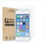 (Pack of 2) [Tempered Glass] Screen Protector for iPod Touch 6G (6th Generation) / 5G (5th Generation), Akwox [0.33mm Ultra Thin 9H Hardness 2.5D Round Edge] with Lifetime Replacement Warranty