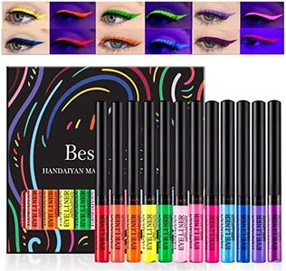 12 Couleurs Mat Liquide Eyeliner Ensemble UV Glow Neon Arc-En-Ciel Crayon Eyeliner Imperméable À L'eau Longue Durée Résistant Aux Taches Eye Liners Maquillage Ensemble Cadeau Pour Les Femmes (Set C)