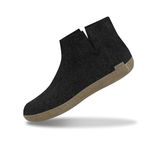 Glerups 100% Sheep Wool Slipper with leather sole - Unisex Slip-on - Charcoal