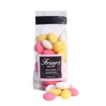 Friars Sugared Almonds Gift Bag - 250g | Whole Crunchy Almonds Covered in Pink, White & Yellow Sweet Sugar Coating | Fine Sugar Covered Confectionery | Thank You, Housewarming & Congratulations Gift