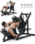 Garvee Leg Press Hack Squat Machine 2 in 1 Combo Workout Machine for Home Gym with Linear Bearing & Solid Steel Pipe, Lower Body Strength Training Equipment