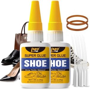 Shoe Glue Sole Repair, Heavy Duty Super Glue for Shoes Boot Sneakers Heels Waterproof, All Purpose Instant Cyanoacrylate Adhesive for Leather Rubber Bottom Soles Handbags, Flexible and Quick Dry
