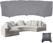 BOSKING Patio Sectional Curved Sofa Protector Covers 420D Oxford Waterproof Outdoor Garden Sectional Curved Couch Furniture Cover for Half Moon Couch Sofa Set