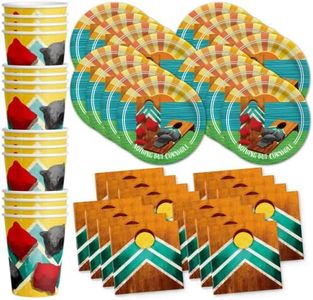 Cornhole Birthday Party Supplies Set - Summer Party Supplies - Lake Tableware Set - Bean Bag Toss Party - BBQ Paper Plates | Tableware Set Includes Plates, Napkins and Cups | Kit for 16
