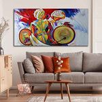 VIBECRAFTS Canvas Paintings for Living Room Drawing Room Absract Art Folk Dance Canvas Wall Painting Fitted With Wooden Frame For Home | Office | Living Room | Gifts (PTVCH_2529N)