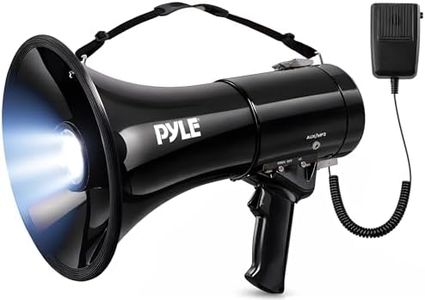 Pyle 50W Portable Megaphone Bullhorn Speaker with Microphone, Alarm Siren & Adjustable Volume - Indoor/Outdoor Use