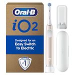 Oral-B iO2 Electric Toothbrush, 1 Gentle Care Toothbrush Head, 1 Travel Case, 1 Travel Refill Holder, Toothbrush for Adults (Calm Pink), Designed by Braun