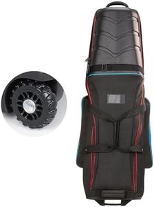 Golf Travel Bags for Airlines with Hard Case Top & Wheels, Hard Shell Top Protect Golf Club, Made of 1680D Heavy Duty Oxford, Internal Strap for Fixing, Lightweight and Easy to Maneuver, AeroAbyss