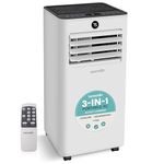 SereneLife 8000 BTU Portable Air Conditioner – Quiet Standing AC Unit with Dehumidifier & Fan, cools up to 350 Sq Ft, Includes Window Kit, Remote, 24-Hour Timer- Ideal for Bedroom, Office, Home