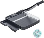 12 Inch Heavy Duty Paper Cutter, 12-16 Sheets Capacity Guillotine Paper Cutter & Paper Trimmer, Paper Cutting Board for Classroom, Crafting, Cardstock Gray