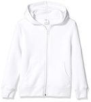 Amazon Essentials Boys' Fleece Zip-Up Hoodie Sweatshirts, White, Medium