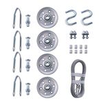 Home Master Hardware Cable and Pulley Replacement Kit - 4pcs 3" Heavy Duty Pulleys,2pcs Galvanized Aircraft Cables - 3/32 Diameter 12 Fasteners for Overhead Sectional Garage Doors