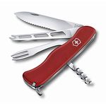 Victorinox, Cheese Master W, Swiss Army Pocket Knife, Large, Multi Tool, Camping, 8 Functions, Blade with wavy edge, Fondue fork, Bottle opener, Lockable Blade