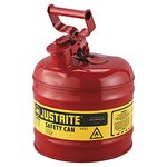 Justrite 7120100 - Galvanized Steel, Type I Red Safety Can, with Large ID Zone, Meets OSHA & NFPA Standards for Handling Hazardous Liquids. 2 Gallon (7.5L) Size.