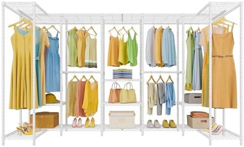 VIPEK U70 Extra Large Garment Rack Heavy Duty Clothes Rack, Freestanding Portable Closet for Bedroom Storage Wardrobe Organizer Wire Closet for Hanging Clothes, Load 1670lbs, White