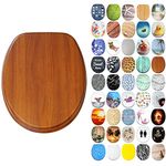 Sanilo Soft Close Toilet Seat, Wide Choice of New Toilet Seats, Stable Hinges, Easy to Mount (Mahogany)