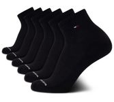 Tommy Hilfiger Men's Quarter Socks - 6 Pack Performance Cushion Comfort Socks - Breathable Athletic Socks for Men (7-12), Black, 7-12