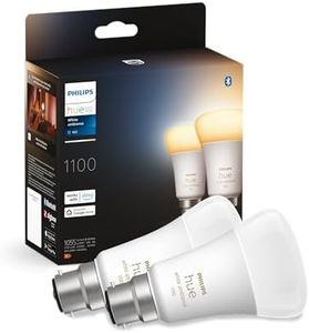 Philips Hue White Ambiance Smart Bulb Twin Pack LED [B22 Bayonet Cap] - 1100 Lumens (75W Equivalent). Works with Alexa, Google Assistant and Apple Homekit