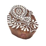 Decorative Peacock Bird Pattern Wooden Block Stamp - DIY Henna Fabric Textile Paper Clay Pottery Block Printing Stamp