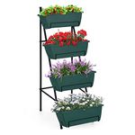 OYEAL Raised Garden Bed 4 Tier Vertical Garden Planter Indoor Outdoor Raised Planter Box with Legs Elevated Herb Garden Planter for Flowers Vegetables Plants, Green