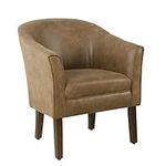 HomePop Modern Barrel Accent Chair, Brown