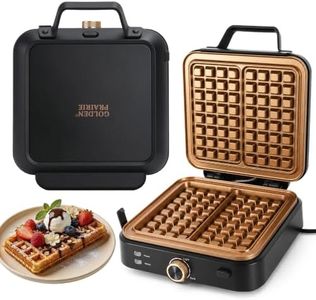 Belgian Waffle Maker,Large Size,Stepless Temp Control,Copper-Coated Plates