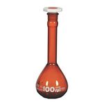 United Scientific 130.236.02 Borosilicate Glass Volumetric Flask with Glass Stopper, Class A, Serialized and Certified, 10ml Capacity