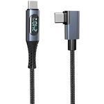 LOKEKE 240W USB 4.0 PD Type C Cable with LED Display for Thunderbolt 4, 8K@60Hz 40Gbps USB Type C Male to USB C Male 90 Degree Cable Cord Wire Compatible with MackBook i Pad Galaxy Laptop