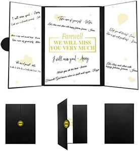 Vlipoeasn Farewell Guest Books Alternative Signature Congrats Certificate Black Gold We Will Miss You Farewell Party Decorations, Retirement Party Supplies Decorations Going Away Gifts for Men Women
