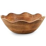 Mela Artisans Wooden Scalloped Bowl