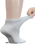 Yomandamor 5 Pairs Women's Cotton Ankle Breathable Mesh Diabetic Socks with Seamless Toe,L Size …, 5 Pairs White, 9-11