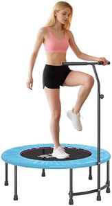 HOMCOM 40" Fitness Trampoline, Mini Trampoline Bungee Rebounder with Adjustable Handle for Indoor Exercise Workout, Blue