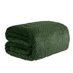 Dreamscene Luxury Waffle Popcorn Mink Soft Warm Throw Over Sofa Bed Blanket - 150 x 200cm - Forest Green