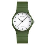 Gosasa Simple Design Analog Watch with Silicone Band for Men/Women Student Watches, Pale green, Women, Analog Watch,Quartz Movement