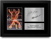 HWC Trading FR A4 Hulk Hogan & The Ultimate Warrior Gifts Printed Signed Autograph Picture for WWE & WWF Memorabilia Fans - A4 Framed