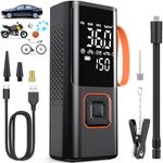 Raofuo Tyre Inflator Air Compressor, 7500mAh Rechargeable Cordless Tyre Inflator 150PSI Car Tyre Pump 5 Mode Digital Display Auto Shut-Off w/Air Pressure Guide for Car, Bicycle, Motorcycle, Ball