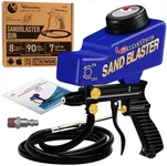LE LEMATEC Portable Sandblaster Gun Kit, Sand Blaster for Air Compressor, Paint & Rust Remover, Abrasive Media or Soda Blaster for Metal, Wood, Automotive Projects & DIY Surface Preparation, AS118-2C