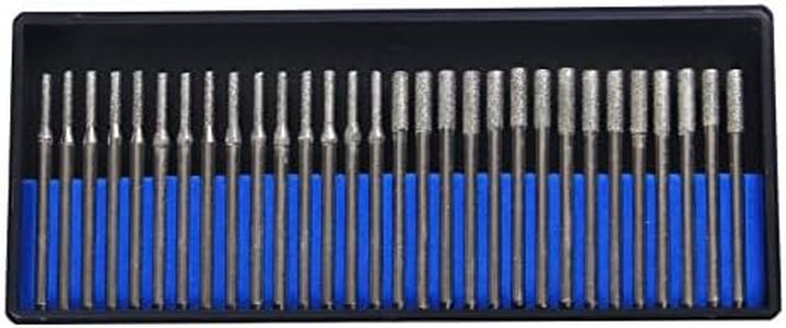 Diamond Drill Bit 2mm 3mm 30 Pieces Set Diamond Burr Set Drilling Sea Glass Sea Shells Stones Gemstones Gems Making Ornaments Jewelry Pendants Compatible with Dremel 30pcs. 2 mm 3 mm 1/8" 15 pcs. ea