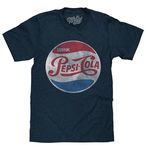 Tee Luv Men's Faded Drink Pepsi Cola Shirt, Navy Heather, Large