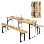 Goplus Foldable Picnic Table with B
